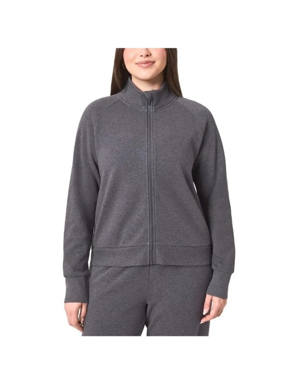 NWT Mondetta Women's XS Fleece Full Zip Jacket Purple Mock neck C0463
